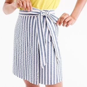 NWT J.Crew Striped Textured Wrap Mini Skirt